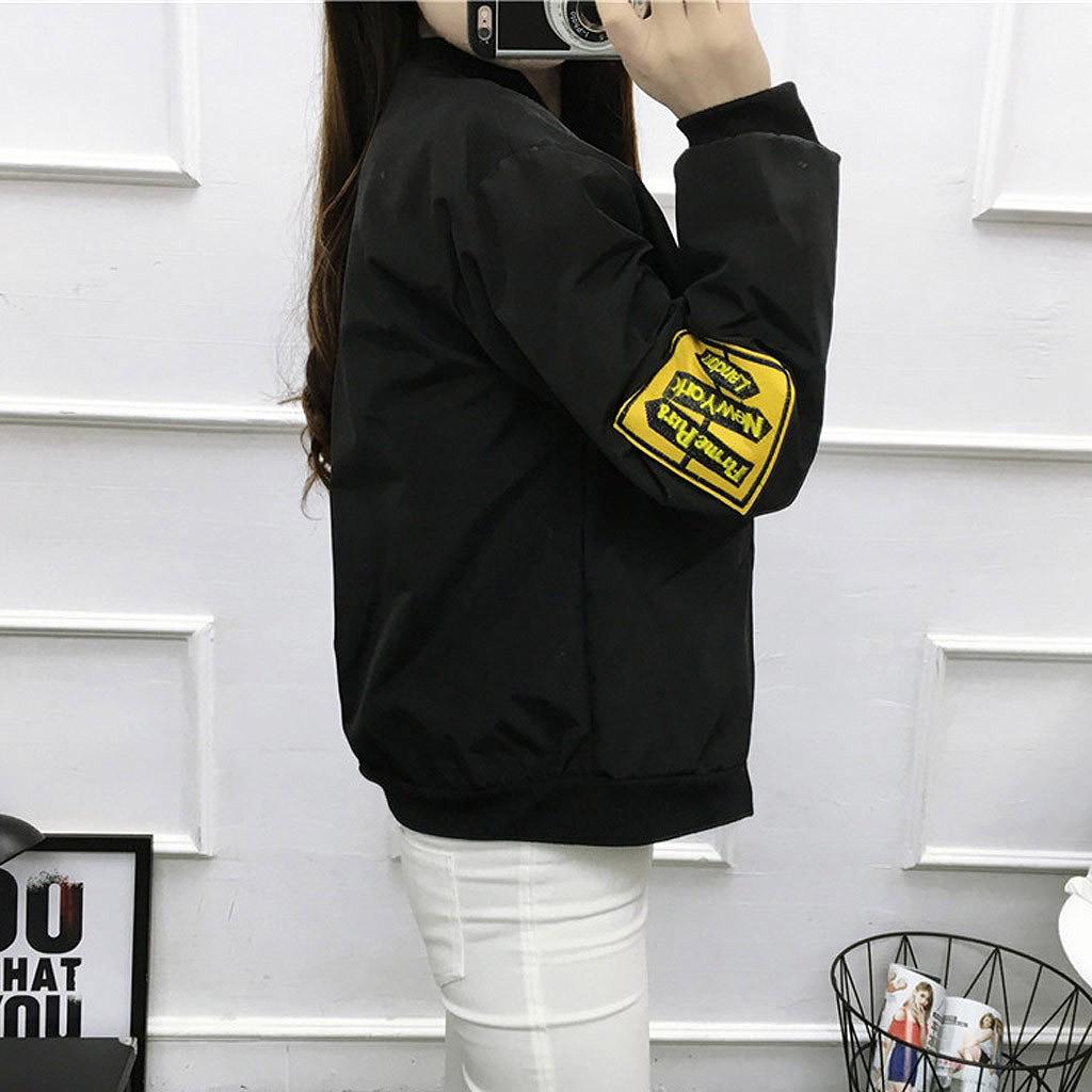 Women Casual Fashion Baseball Jacket Long Sleeve  Jacket