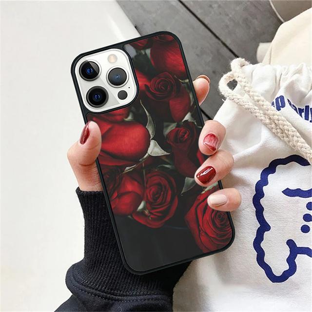 Red Rose Coque Shell For iPhone 17 Air 15 16 14 13 12 Pro Max 11 Pro Max Plus Phone Case Cover