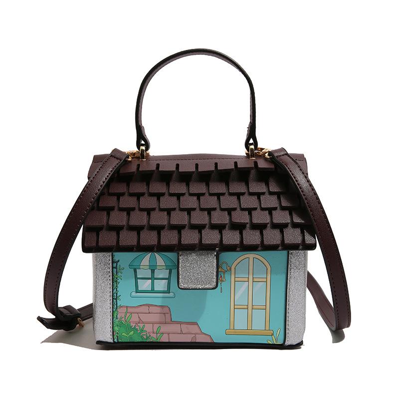 

Особистість смішна сумка-будиночок жіноча 2025 нова мода Морі нішева сумка через плече мультяшна весела сумка-месенджер маленька квадратна сумка синій