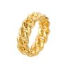 Simple Cuban Style Ring, Fashionable Two-color Twist Ring, Jewelry Trend