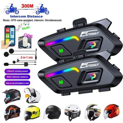 P20 Bluetooth 5.3 Casco da motociclista Auricolare Musica Interfono Ciclismo Auricolare Bluetooth Impermeabile 300 m Intercomunicador Altoparlante Auricolare