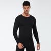 Men's Solid Color Long Sleeve Compression Sport Shirt - Sweat-Wicking, Quick-Drying, Elastic Fitness Running Top