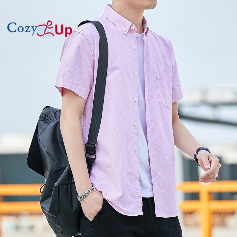 

Мужская рубашка Cozy Up Oxford с короткими рукавами и карманами 4XL розовый