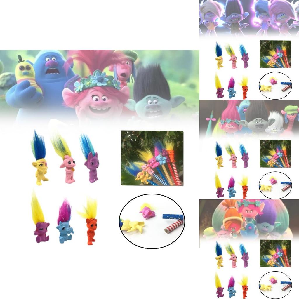 Boneca Troll de Plástico Encantadora em Desenho Animado Com Cabelos Fantasiosos Figura Retrô Para Colecionadores