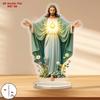 2Dflat acrylic jesus religious ornament - tabletop decoration for home, church, office - christmas, easter, wedding gift