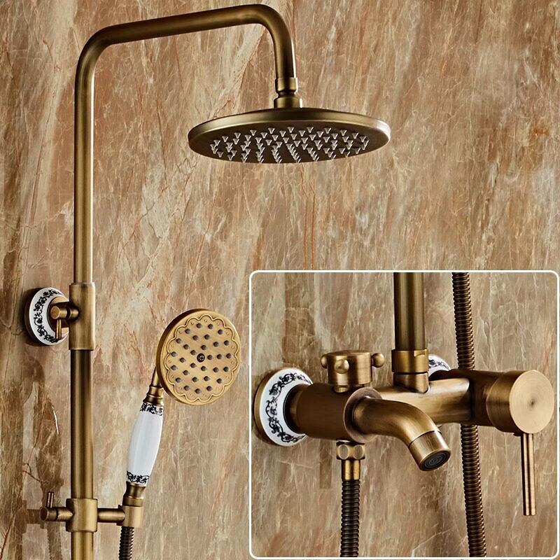 TLXT Vintage Full Copper Shower Set