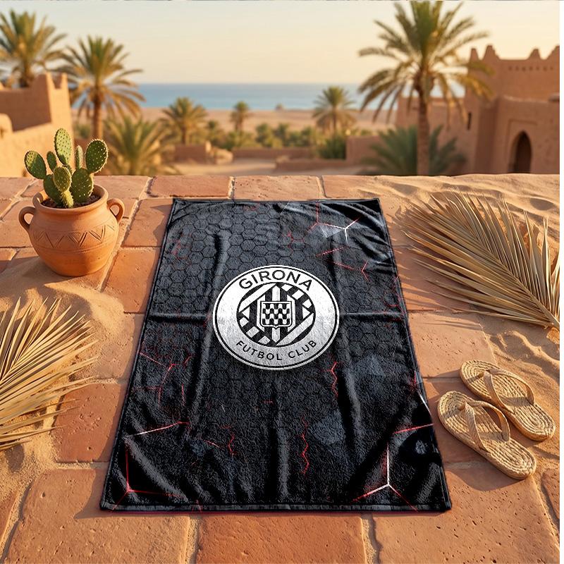 Girona FC Print Microfiber Beach Towel Quick Dry Absorbent Large Towel For Beach Swimming Travel