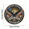 Metallblechschild US-Veteran Patriotischer Adler Wandkunst Gedenkdekoration