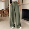 Drape Casual Lace-up Wide-Leg Pants High Waist Drape Casual Lace up Loose Pants