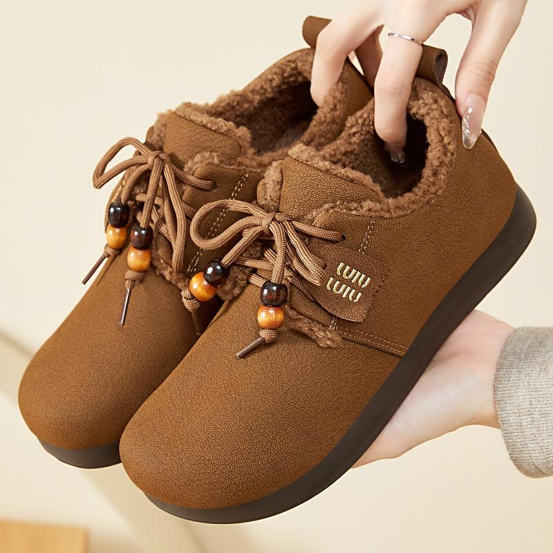 New Versatile Cotton Shoes, Fleece and Thickened Snow Boots, Fashionable Shoes and Women's Shoes