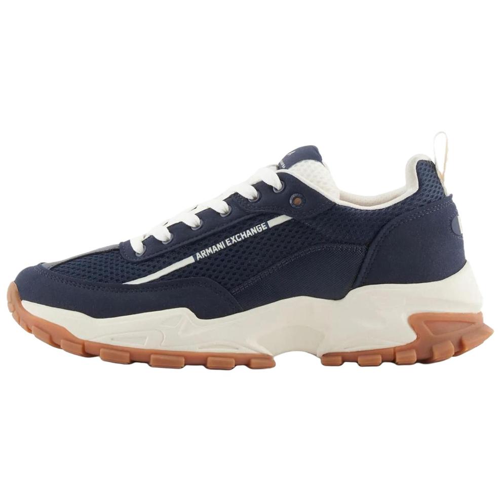Armani Exchange Pantofi casual confortabili, minimaliști, cu tops jos, pentru bărbați, adidași, albaștri XUX194XV7931K568