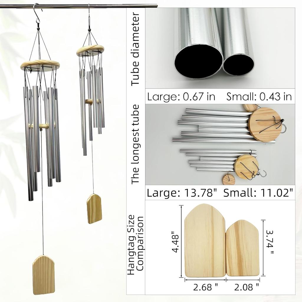 5 Years Anniversary Wind Chime, Happy 5th Anniversary Gift, 5 Years of Marriage, Wood Wedding Anniversary Keepsake for Couples Husband Wife,