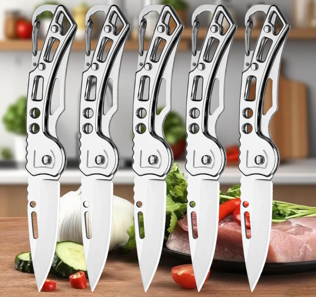High-end folding fruit knife, stainless steel, easy to carry, with anti-slip handle, suitable for kitchen accessory pocket knife