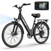 URLIFE E26 Elektrische Fiets 26“ - 350W Motor 48V 10.4Ah Batterij - Max. Actieradius 100km - Shimano 7 Versnellingen - Schijfremmen, Zwart
