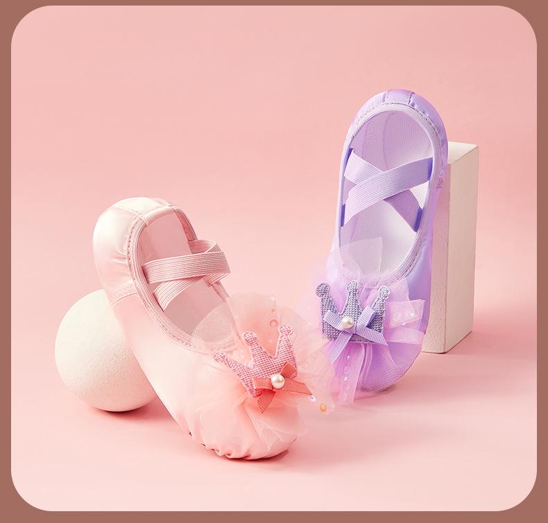 Scarpe da Ballo Classico per Bambina con Design a Corona per Esibizioni