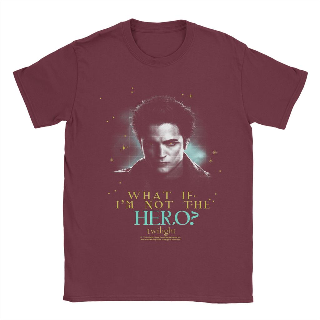 Unisex Twilight Edward Photo What If Im Not the Hero Quote Movie TShirts Cotton Clothing Short Sleeve TShirt O Neck Tshirt