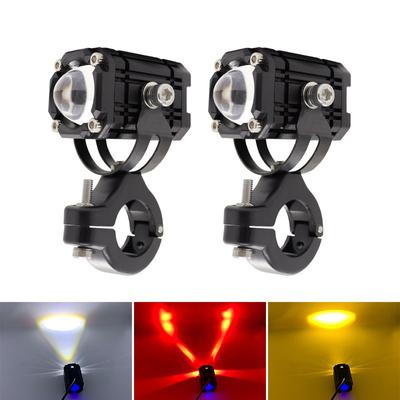 2 adet DC 12V-24V Motosiklet LED Sis Farları 6000lm Spot Lambası Paslanmaz Çelik Braketli Evrensel Far Motosiklet, Bisiklet, SUV için Uygun