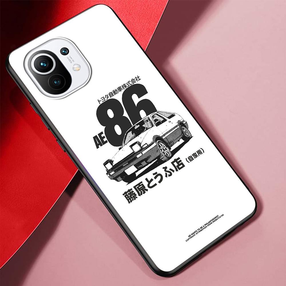 

Чехол с японским аниме Initial D AE86 для Xiaomi Mi 11 Ultra 11T 10T 9T Pro Note 10 A2 9 8 Lite A3 CC9E 10S, черный мягкий чехол для телефона Xiaomi Mi Note 10