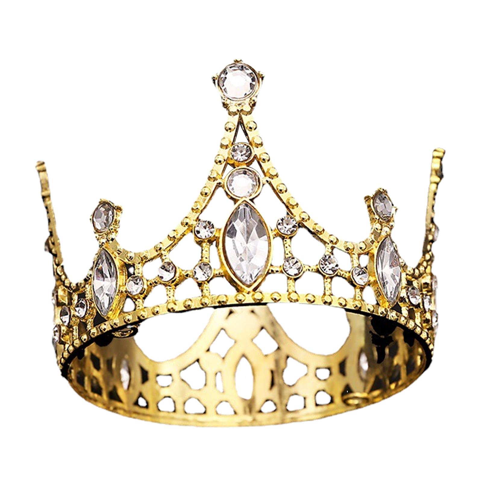 

Повязка на голову Корона Головной убор Подарок для волос Корона Торт Украшение для тематических вечеринок Косплей Рождество Хэллоуин Фестиваль золотой