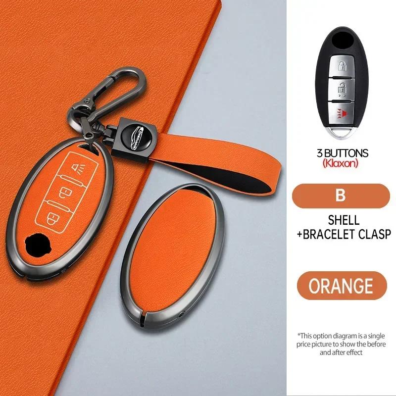 Alloy Key Case For Nissan Tiida Qashqai J11 J10 Micra Kicks Altima X-Trail Fuga Navara Leaf Note Sentra Murano Car Key Cover