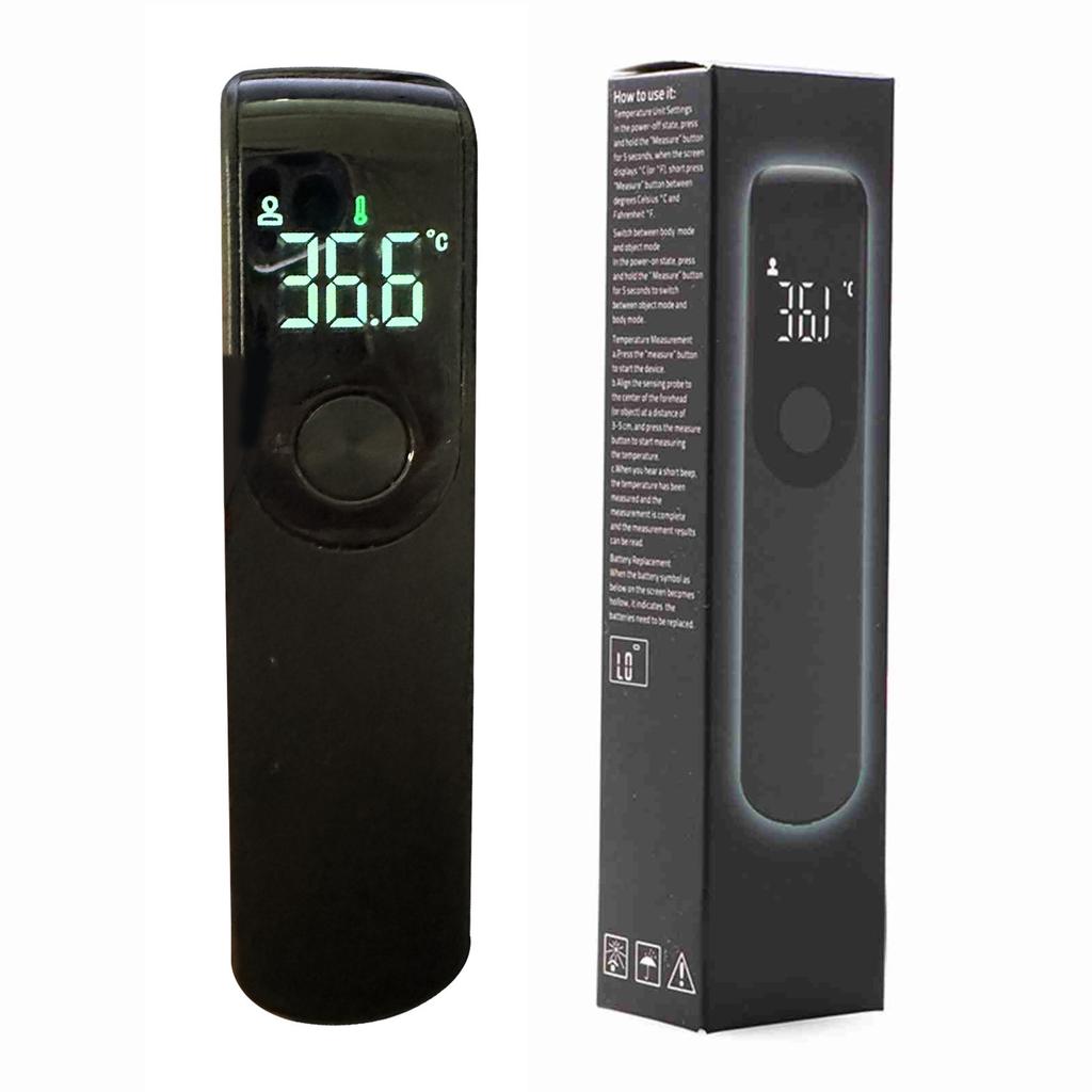 Forehead Thermometer Black Mini Portable Contactless Infrared Handheld Electronic Thermometer for