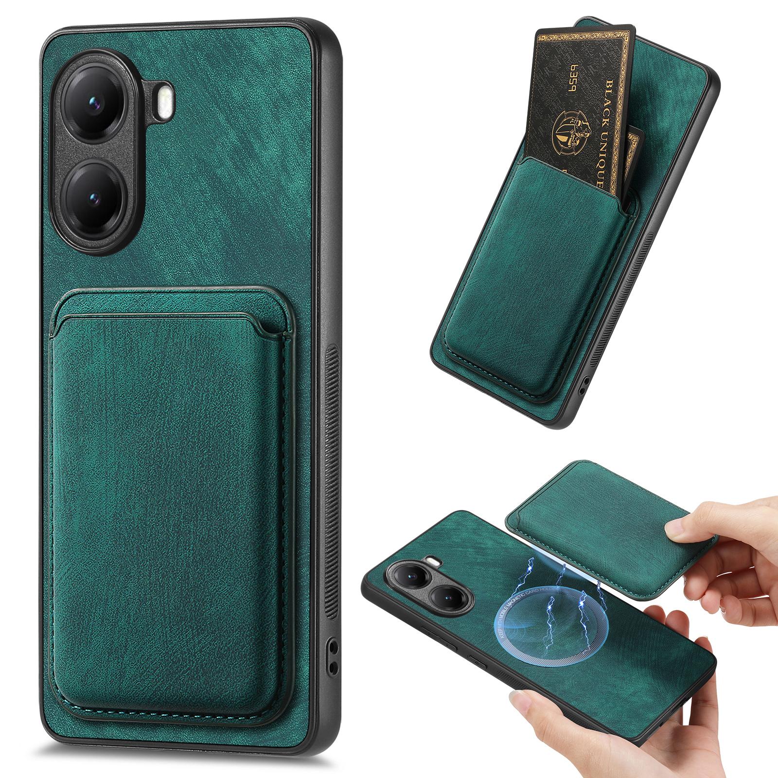 

For Xiaomi Redmi Turbo 4 5G Magnetic Case Leather Back Cover with Detachable Card Holder A
