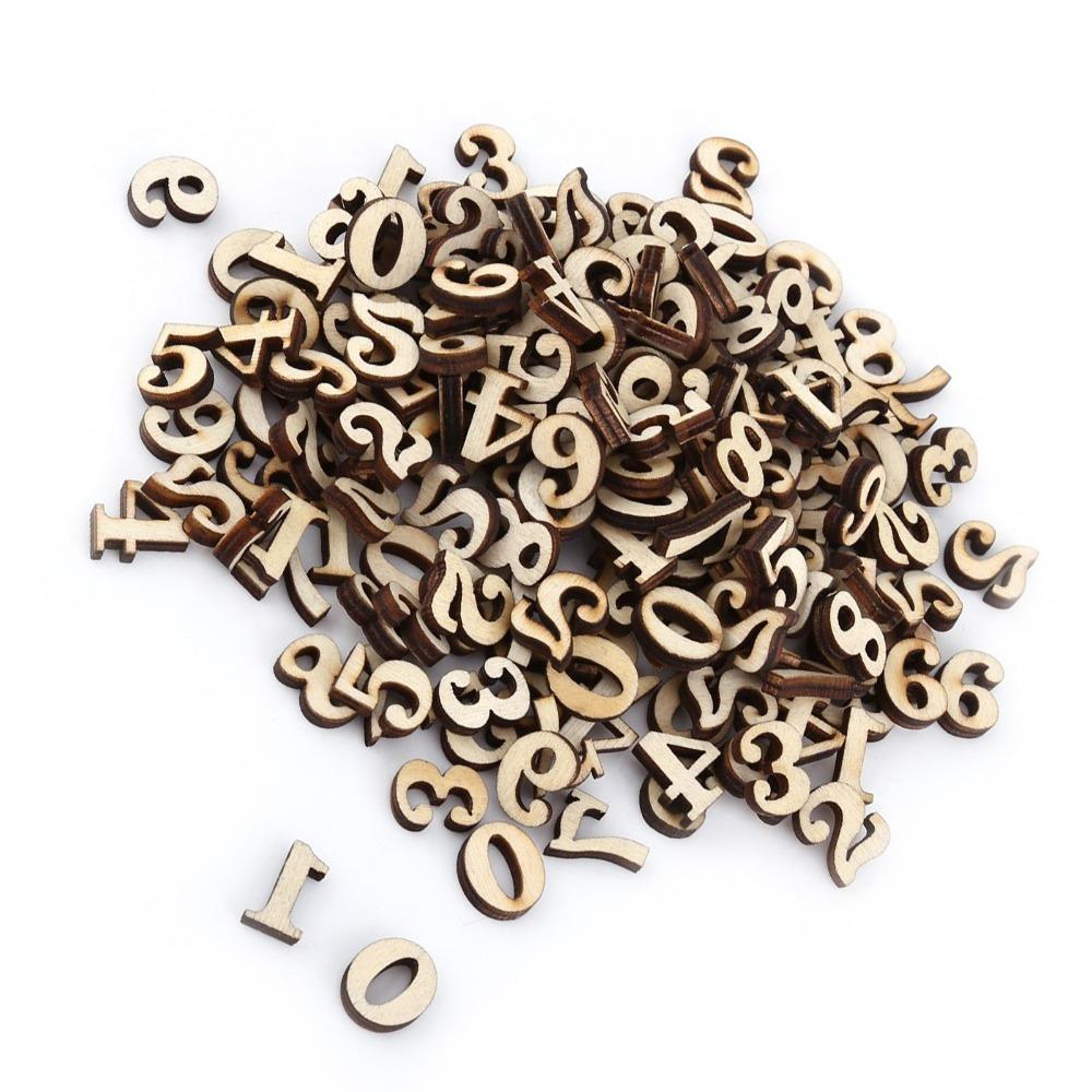 200pcs Brown Wooden Letters Unpainted Wooden Alphabet Wooden Numbers  Craft Projects Numbers