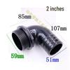 1.5" Black Plastic Elbow for 2.5" Water Pump Conversion
