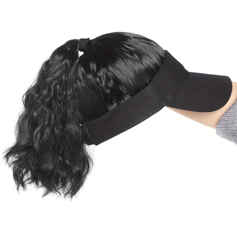 

Women s High Temperature Fiber Synthetic Curly Wave Ponytail Wig with Adjustable Buckle Net Baseball Cap - Sporty Sun-Protective Style Suitable