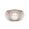 1.5 Cts Cushion Pearl 925 Sterling Silver Rose Vermeil Solitaire Engagement Wedding Women Ring