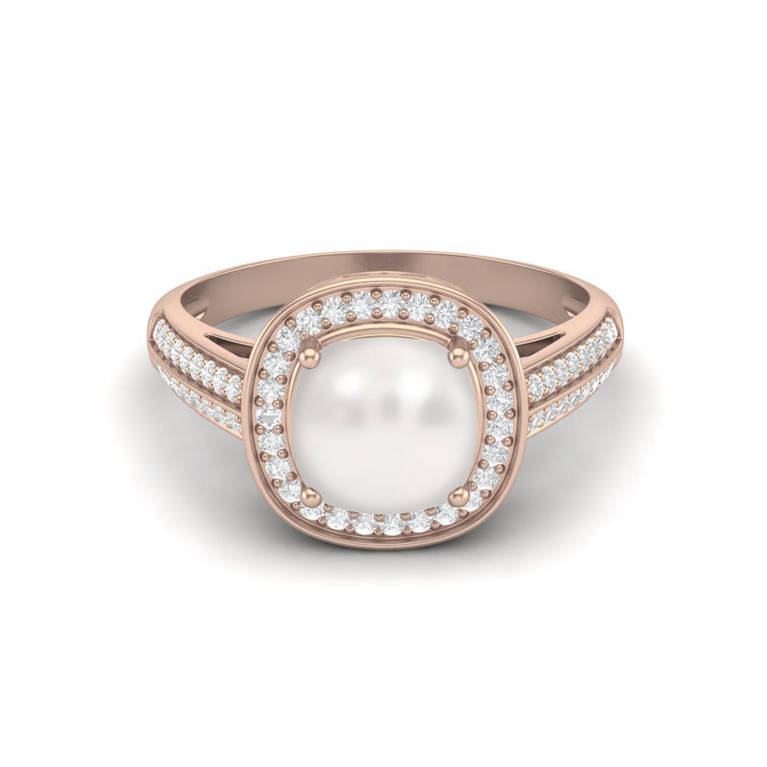 

1,5 карата Кушон Жемчуг 925 пробы Стерлинговое серебро Розовое позолоченное Одиночный Помол Свадьба Женское Кольцо 9 ярко-розовый