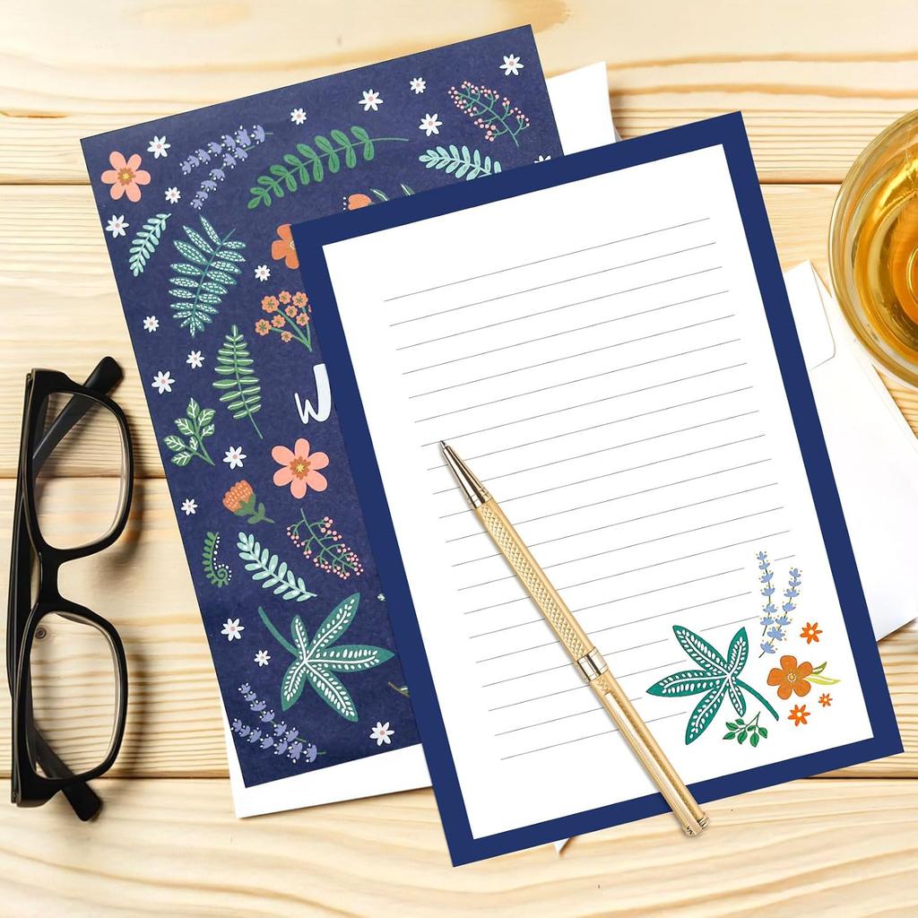 36 PCS Stationary Set with Envelopes,6 Different Style Cute Letter Writing Kit,24 Stationery Paper + 12 Envelopes