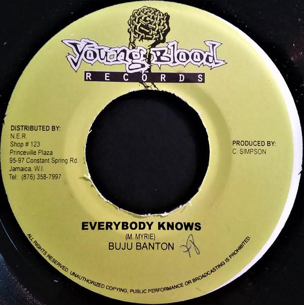 7inch Record BUJU BANTON / INITIAL T - Everybody Knows / Nah Hear NONE Young Blood Rec 2004 Jamaica Reggae, Ska & Dub Used