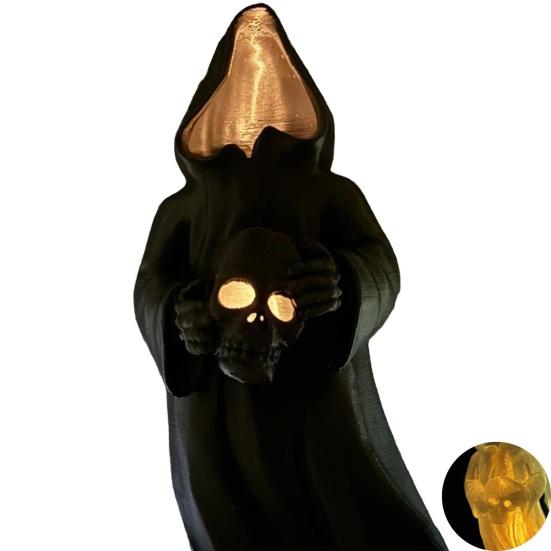 Halloween Decoration 3D Printed Ghosts Figure Faceless Standing Ghost Statue Ornament with LED Tea Lights