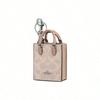 Estojo para Fones de Ouvido de Lona Revestida com Fivela Magnética de Metal com Logotipo da Marca 8 Norte/Sul, Mini Feminino Bege CX069-SVPWH