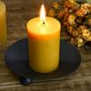 Round Iron Candle Holder Black Festival Candlestick Holder Simple Pillar Metal Plate  Wedding Party