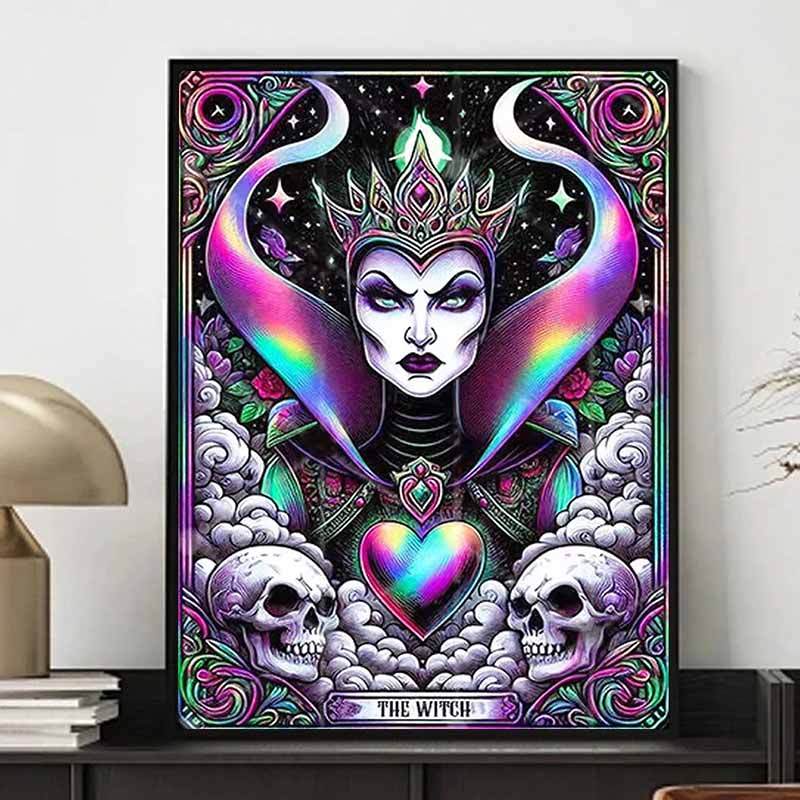 Disney 5D DIY Diamond Painting Evil Queen Illustration Full Round Diamond Mosaic Cartoon Cross Embroidery Art Painting Home Decor