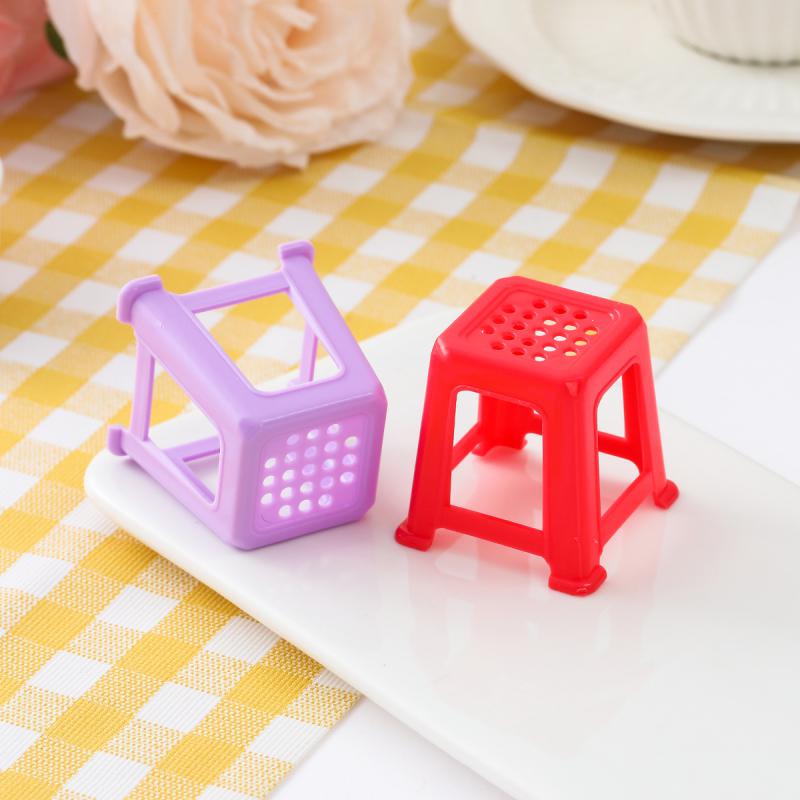 Simulation Miniature Furniture Model Retro Small Stool Decoration Dollhouse Props Accessories Household Chores Toys 20pc/lot