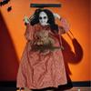 Decoraciones de Halloween Aterradoras Muñeca Fantasmal Oscilante Activada por Sonido con Ojo Luminoso para Jardín Patio Interior y Exterior
