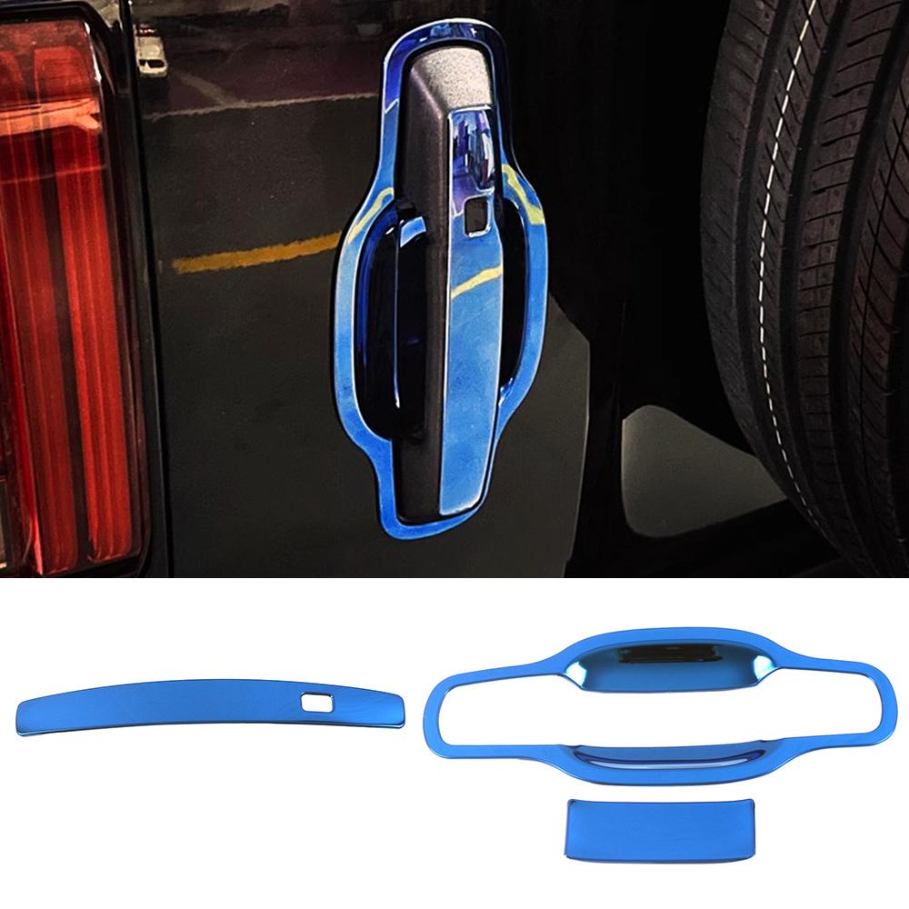 

Для GWM Tank 300 2024 2024 Задний багажник Ручка двери Крышка чаши Отделка Внешние аксессуары Черный Синий Нержавеющая сталь Декор синий