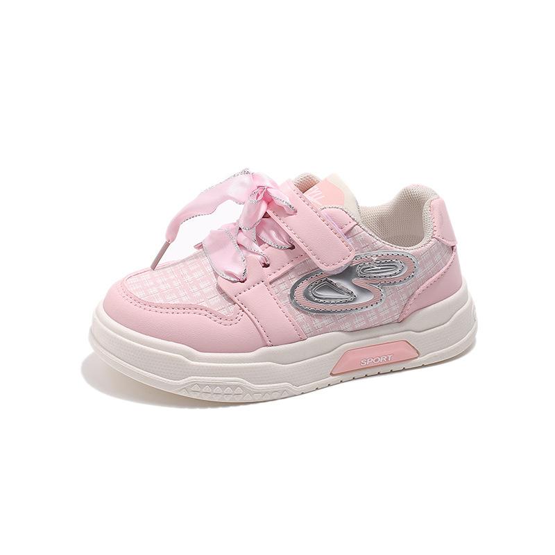 Girls fashion board shoes 2025 spring and autumn new soft-soled children's sports shoes breathable casual shoes medium and older children's running