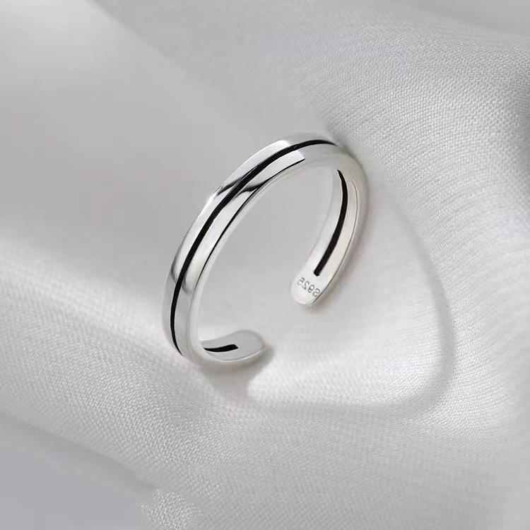 Elegant 925 Silver-Plated Double-Layer Open Ring for Women