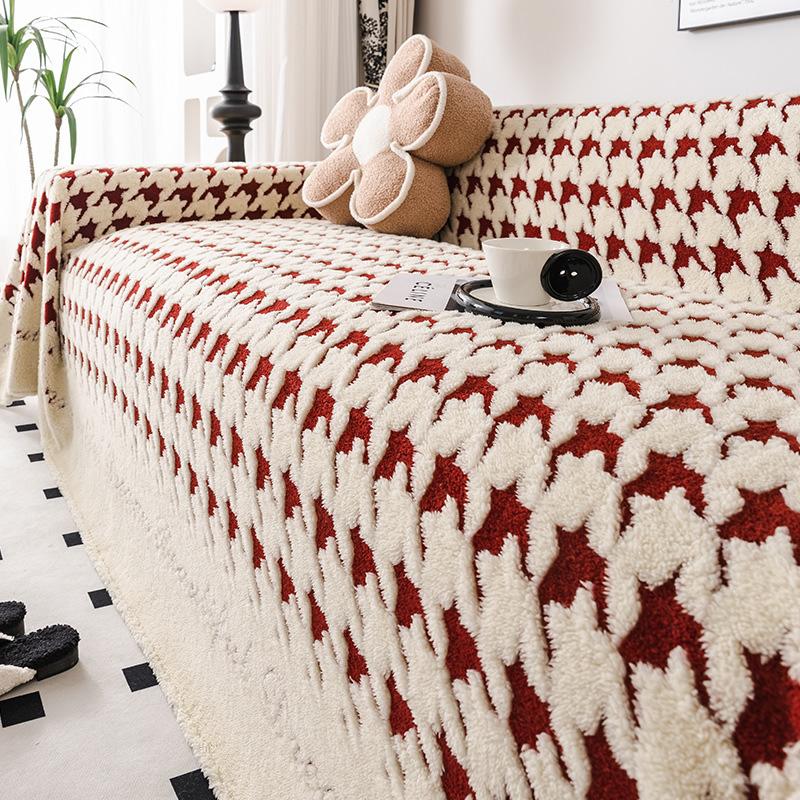 

Qiandongge English Plush Sofa Cover Cloth Anti-Cat Scratch Sofa Towel Universal All-Inclusive Sofa Cushion Sofa Dust Cover 180*130cm