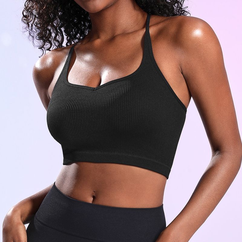 

Fashion Outerwear Camisole Women s Chest Pad Sports Bra Sports Intimates Women s Shockproof Fixing Cup Fitness Vest Black L