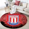 Stoke City FC Printed Round Rug, Non Slip Washable Circular Carpet For Living Room Bedroom Playroom, Sports Fan Decor, Holiday Birthday Gift