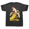 Lustige Hühner-Bananen-Grafik-T-Shirts für Herren und Damen, Mode, Lässiges T-Shirt, 100% Baumwolle, Locker, Übergroßes T-Shirt, Sommer