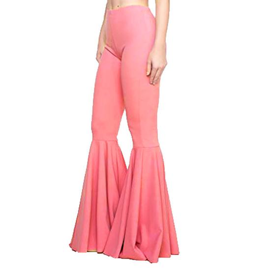 High-Waist Elastic Waistband Control Tummy Hip Lifting Lady Trousers Skinny Breathable Women Solid Color Sports Mermaid Flared Pants Streetwear