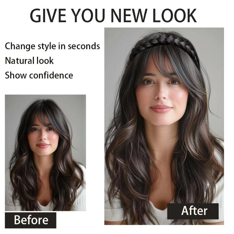 Geflochtener Haarhalter Stirnband Perücke Synthetisches Haar Twist Synthetische Zöpfe Kopfschmuck Zopf Haarverlängerungen für Damen Elastische Perücken Haarverlängerungen