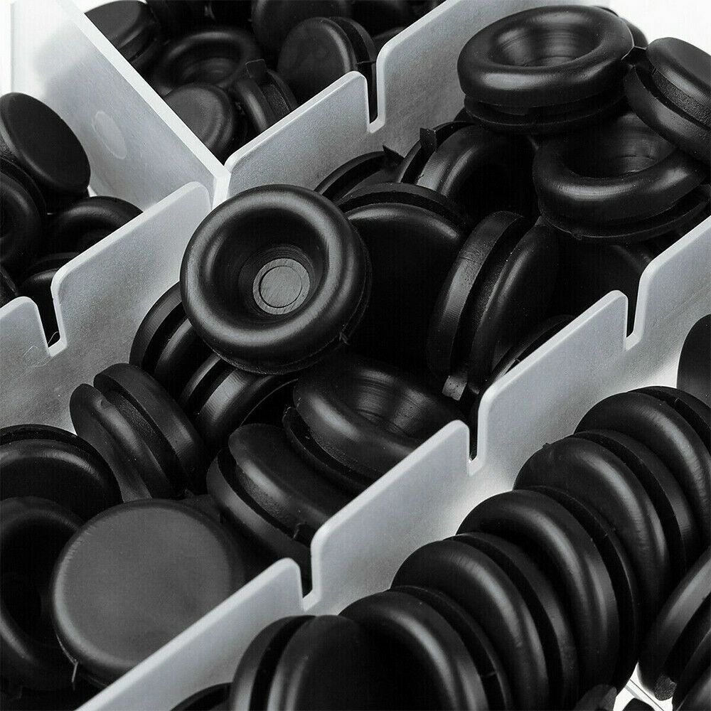 200Pcs Closed Hole Plugs Rubber Grommets Black Washers for Wiring NEW Firewall Grommet