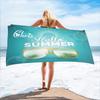 Custom Name Beach Towel Personalized Seaside Summer Beach Print Bath Towel for Kids Women Men Bath Towels for Travel Camp Swim